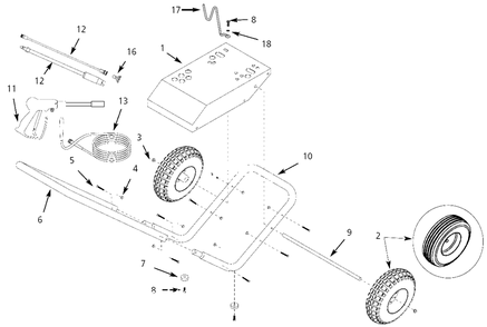 Assembly Parts Diagram and Parts List for PW222010LE  Campbell Hausfeld Pressure Washer